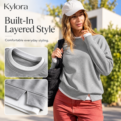 Aavello™ Kerroksellinen tilkkutyylinen collegepaita
