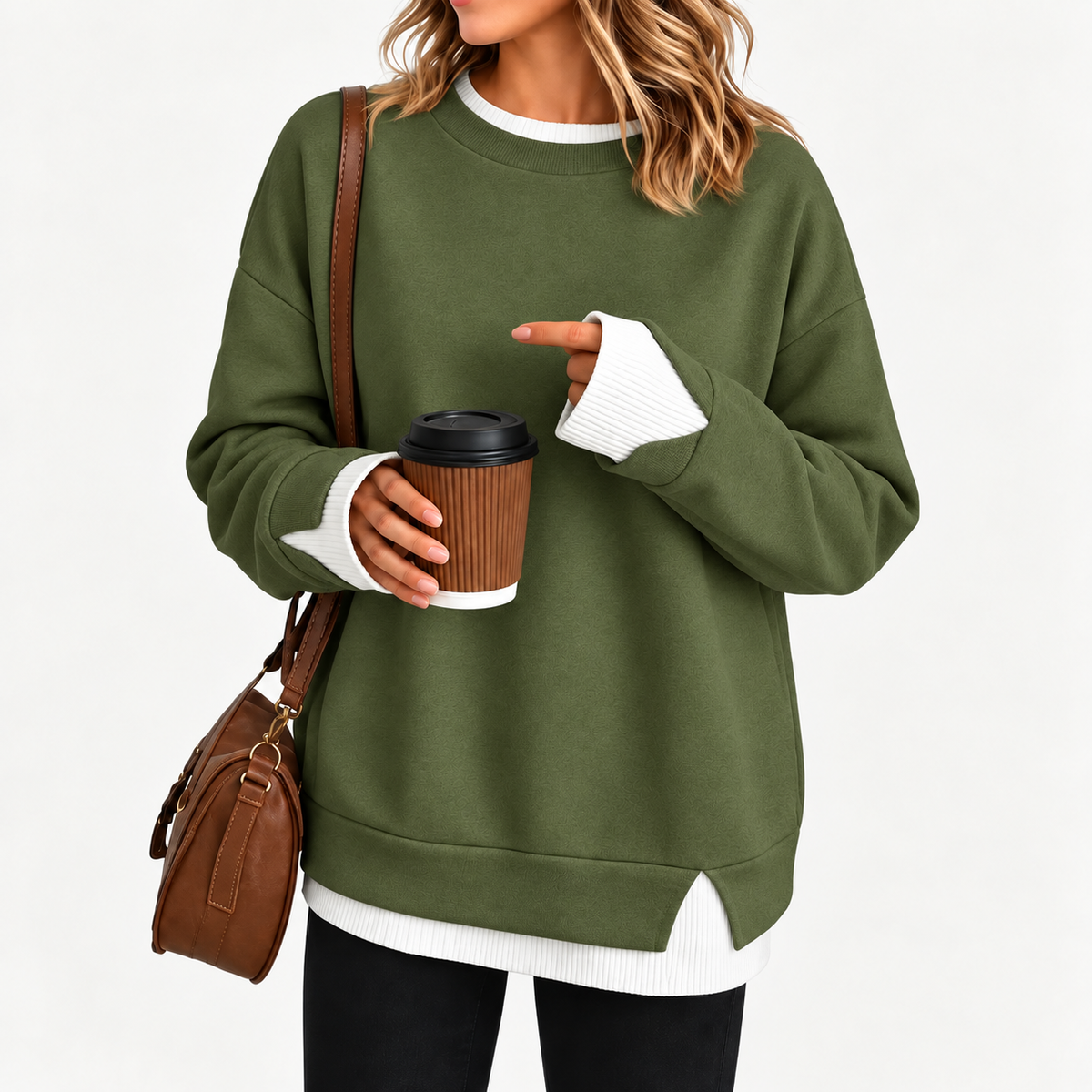 Aavello™ Kerroksellinen tilkkutyylinen collegepaita