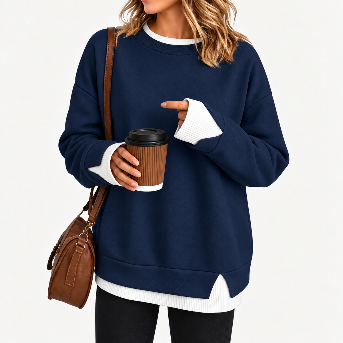 Aavello™ Kerroksellinen tilkkutyylinen collegepaita