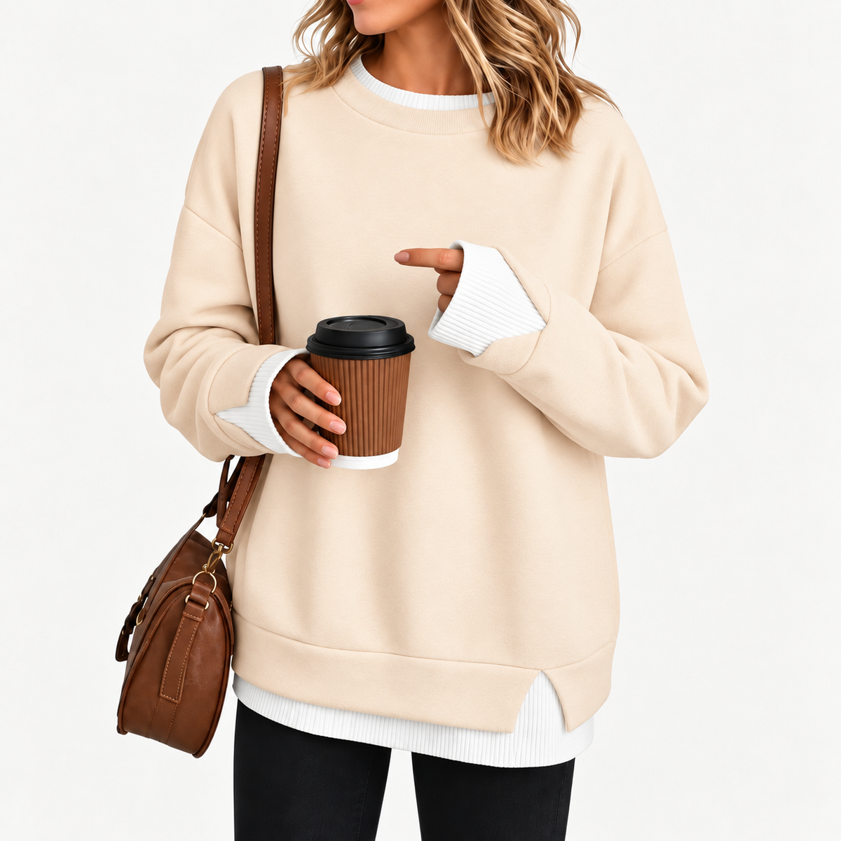Aavello™ Kerroksellinen tilkkutyylinen collegepaita