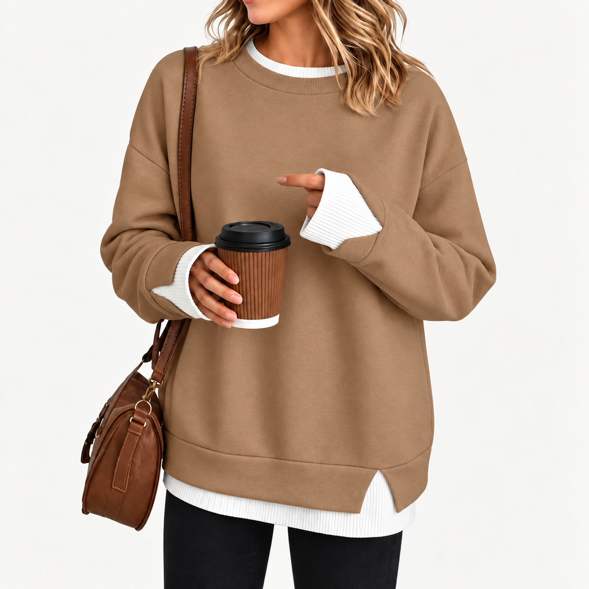 Aavello™ Kerroksellinen tilkkutyylinen collegepaita