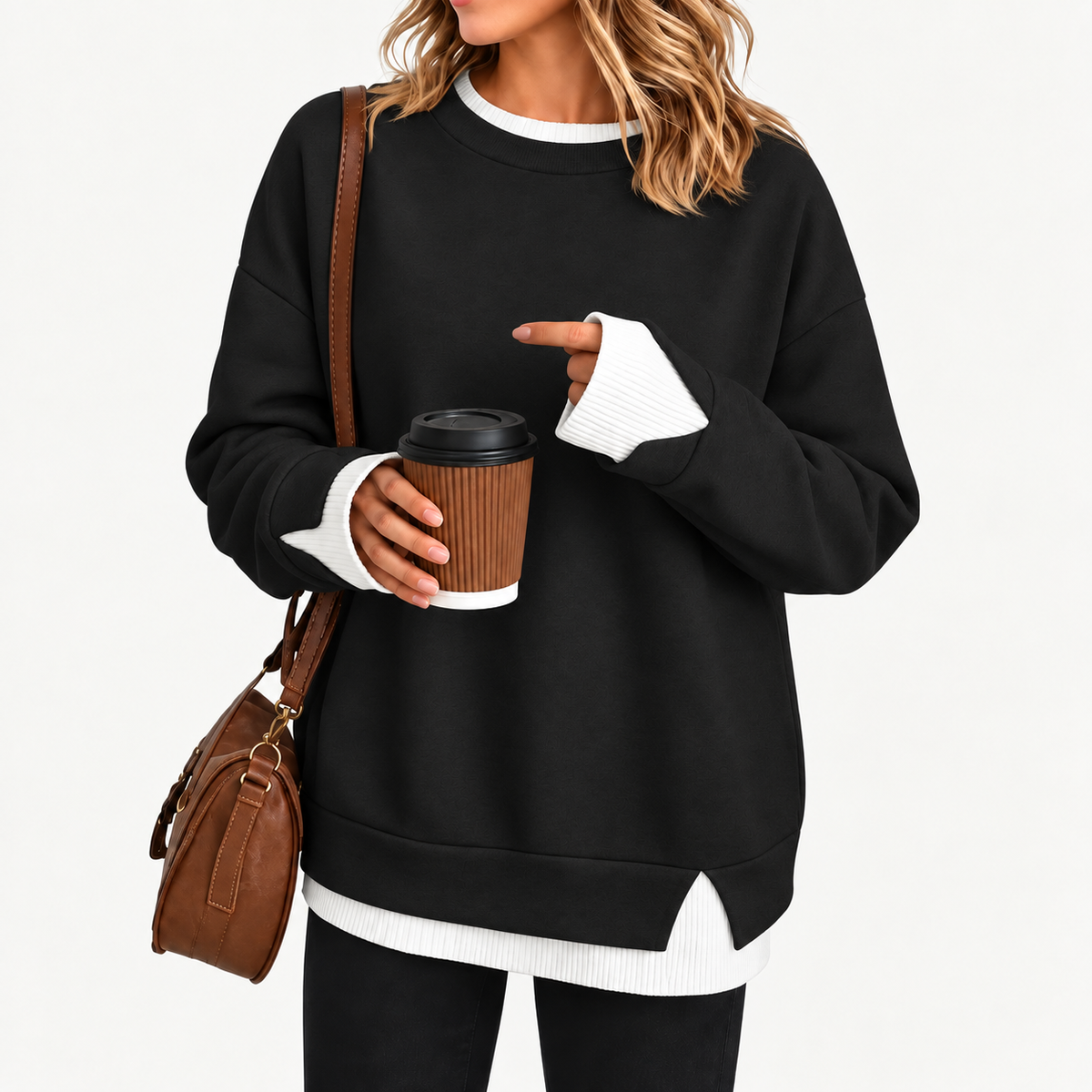 Aavello™ Kerroksellinen tilkkutyylinen collegepaita