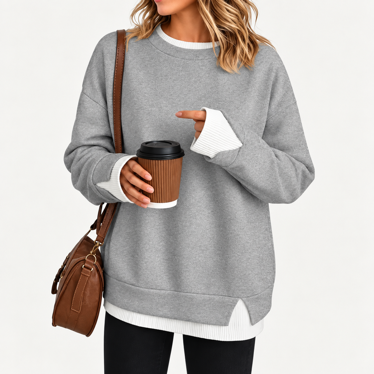 Aavello™ Kerroksellinen tilkkutyylinen collegepaita